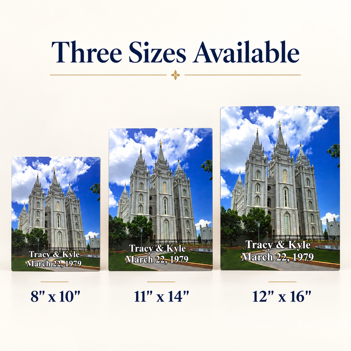 Personalized LDS Temple Metal Print, Custom Temple Wall Art