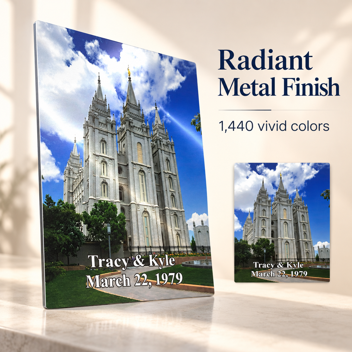 Personalized LDS Temple Metal Print, Custom Temple Wall Art