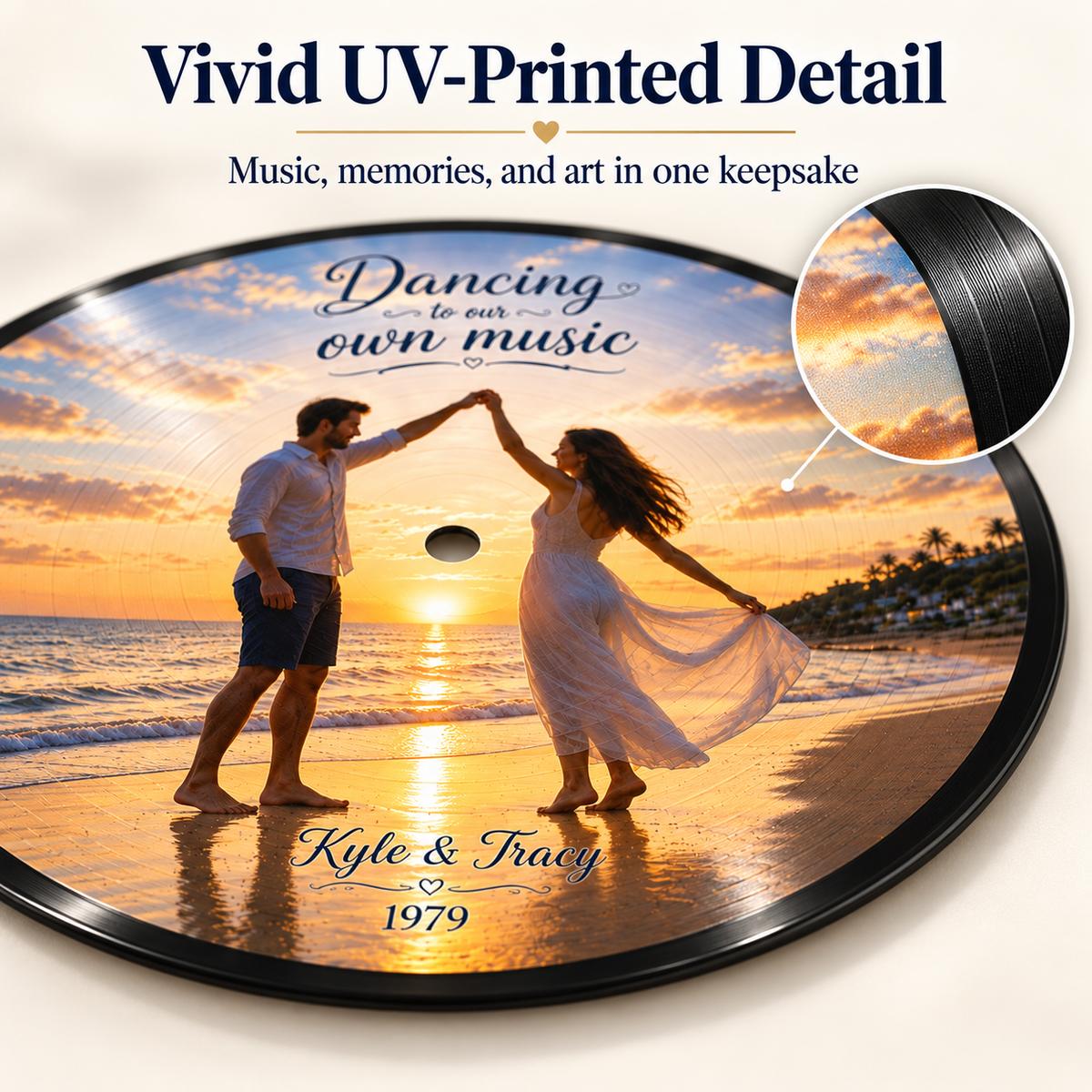 Personalized Vinyl Record Song Print, Custom Music Photo Gift
