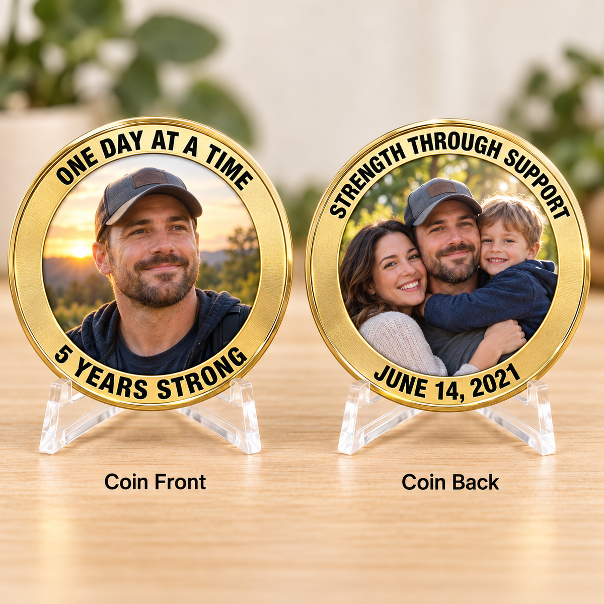 Custom Sobriety Coin, Personalized Recovery Milestone Gift