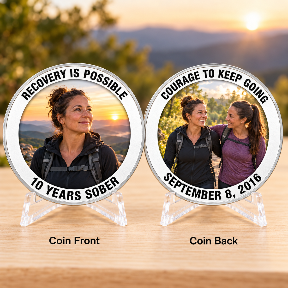 Custom Sobriety Coin, Personalized Recovery Milestone Gift