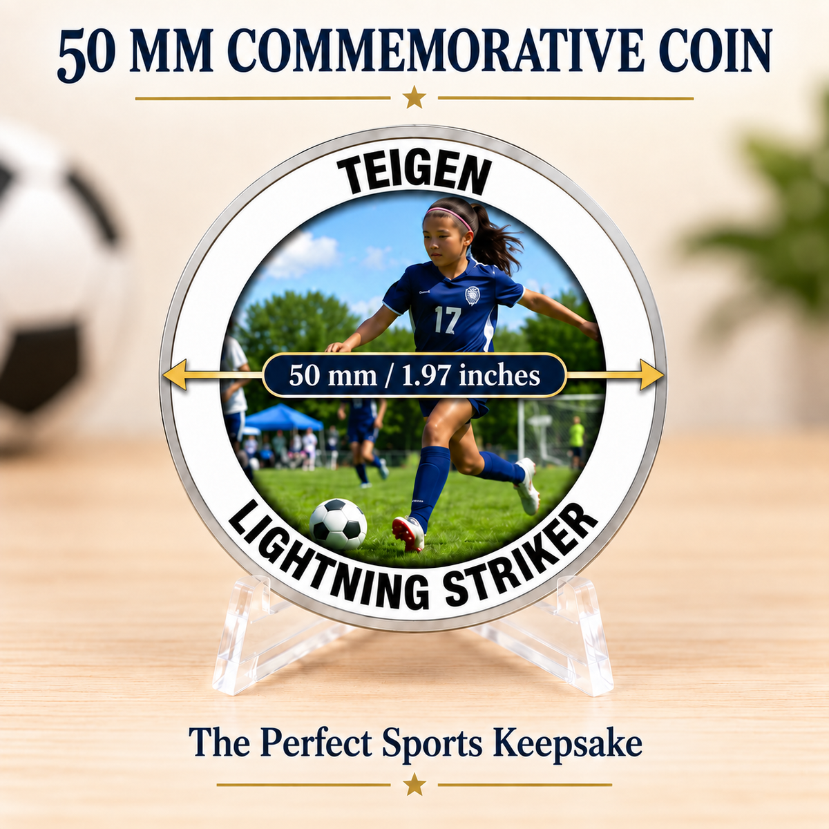 Personalized Youth Sports Coin, Custom Team and Senior Gift