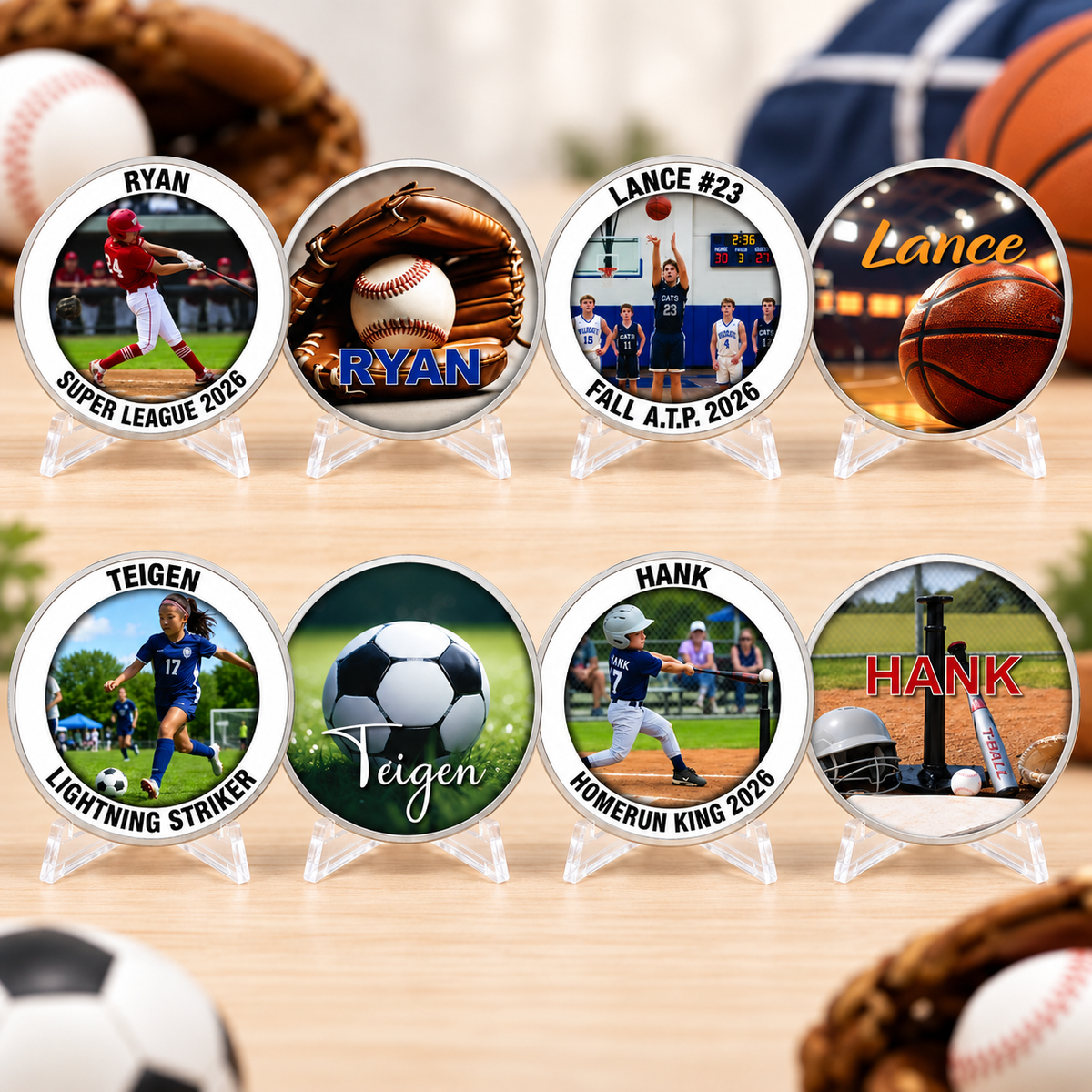 Personalized Youth Sports Coin, Custom Team and Senior Gift