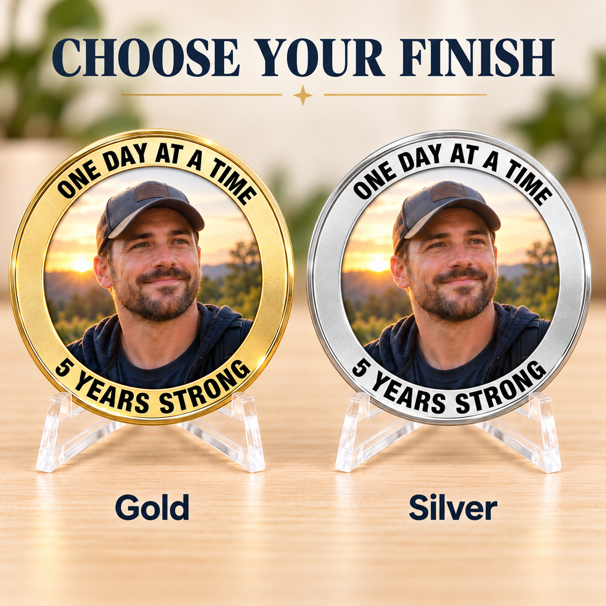 Custom Sobriety Coin, Personalized Recovery Milestone Gift
