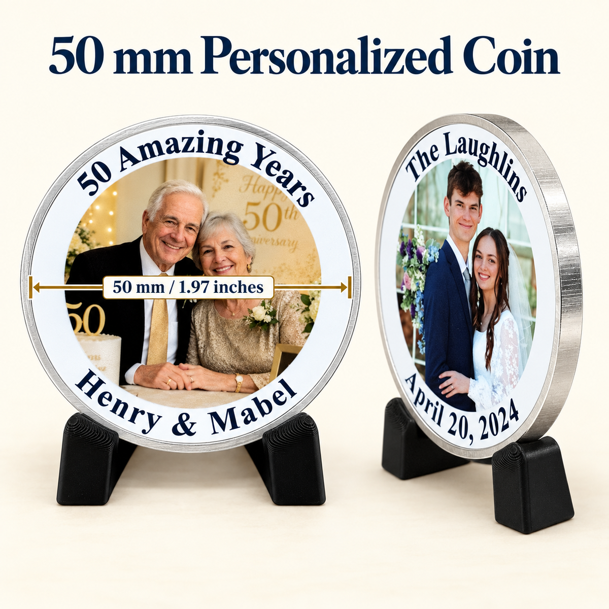 Personalized Photo Coin, Custom Commemorative Keepsake