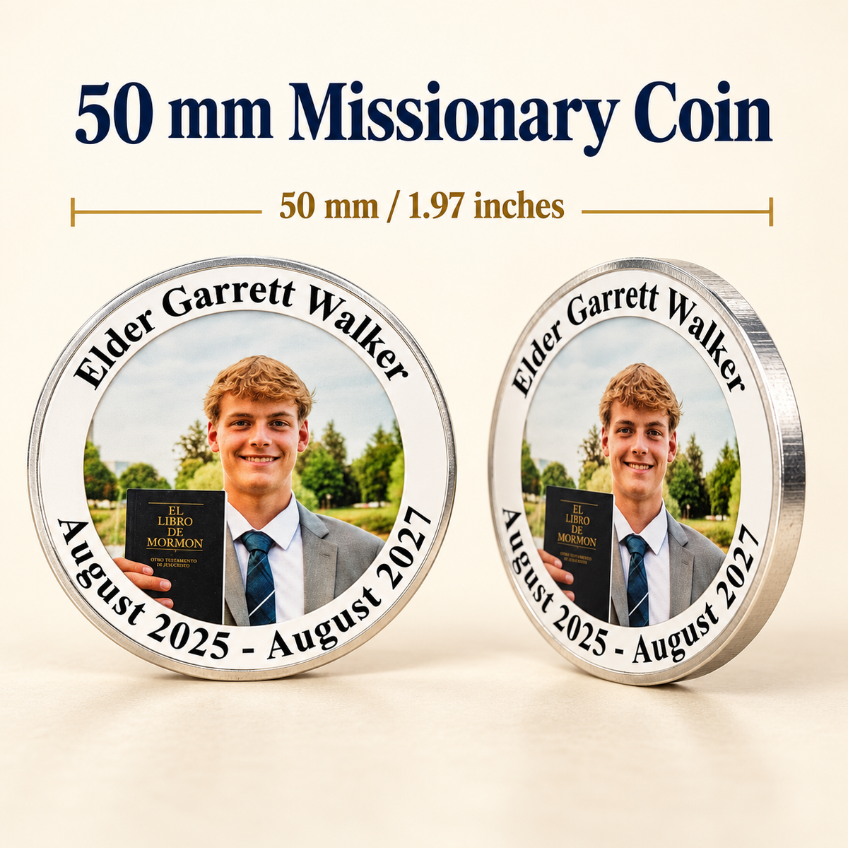Personalized LDS Missionary Coin, Custom Mission Keepsake