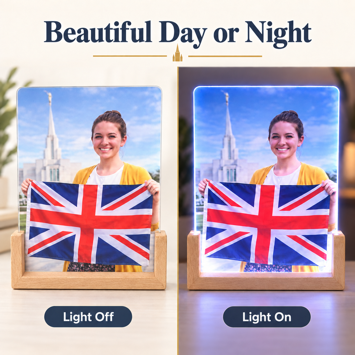 LDS Missionary Illuminated Desktop Print, Light-Up Missionary Gift
