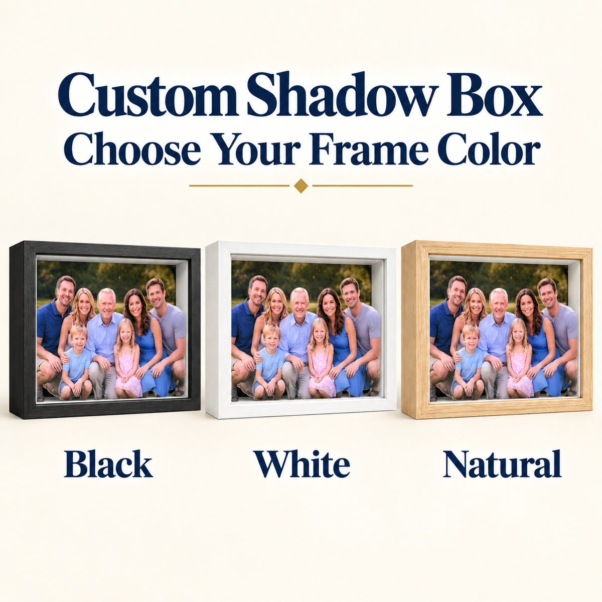 Custom Shadow Box Photo Frame, Personalized Keepsake Display