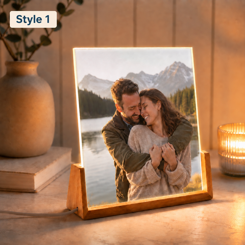 Custom Illuminated Desktop Photo Print, LED Light-Up Gift