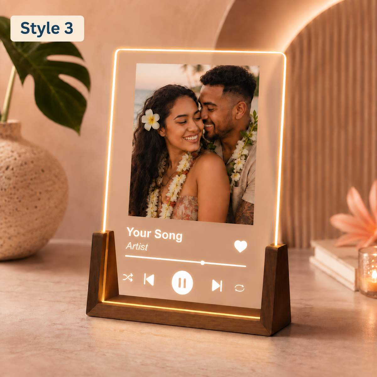 Custom Illuminated Desktop Photo Print, LED Light-Up Gift