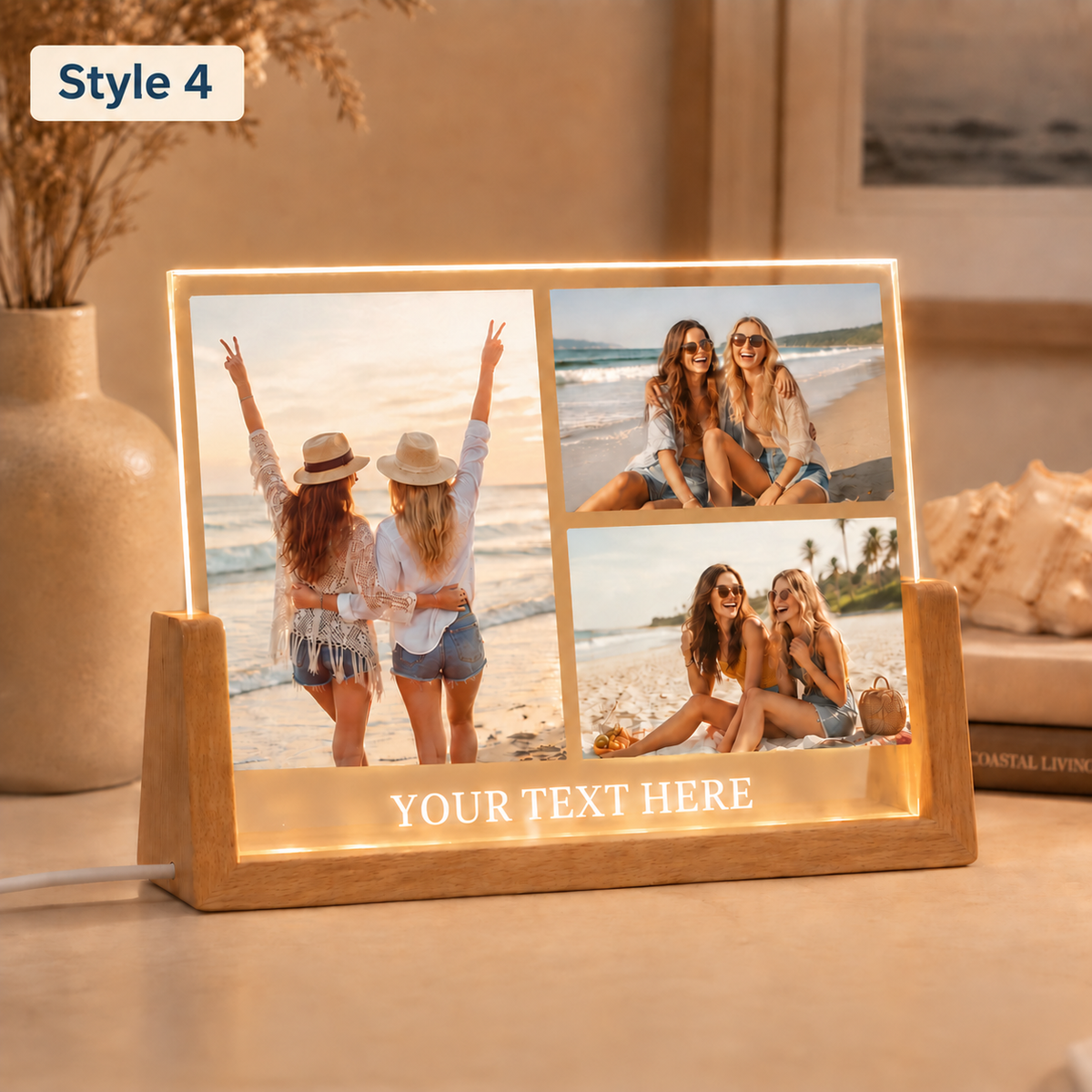 Custom Illuminated Desktop Photo Print, LED Light-Up Gift