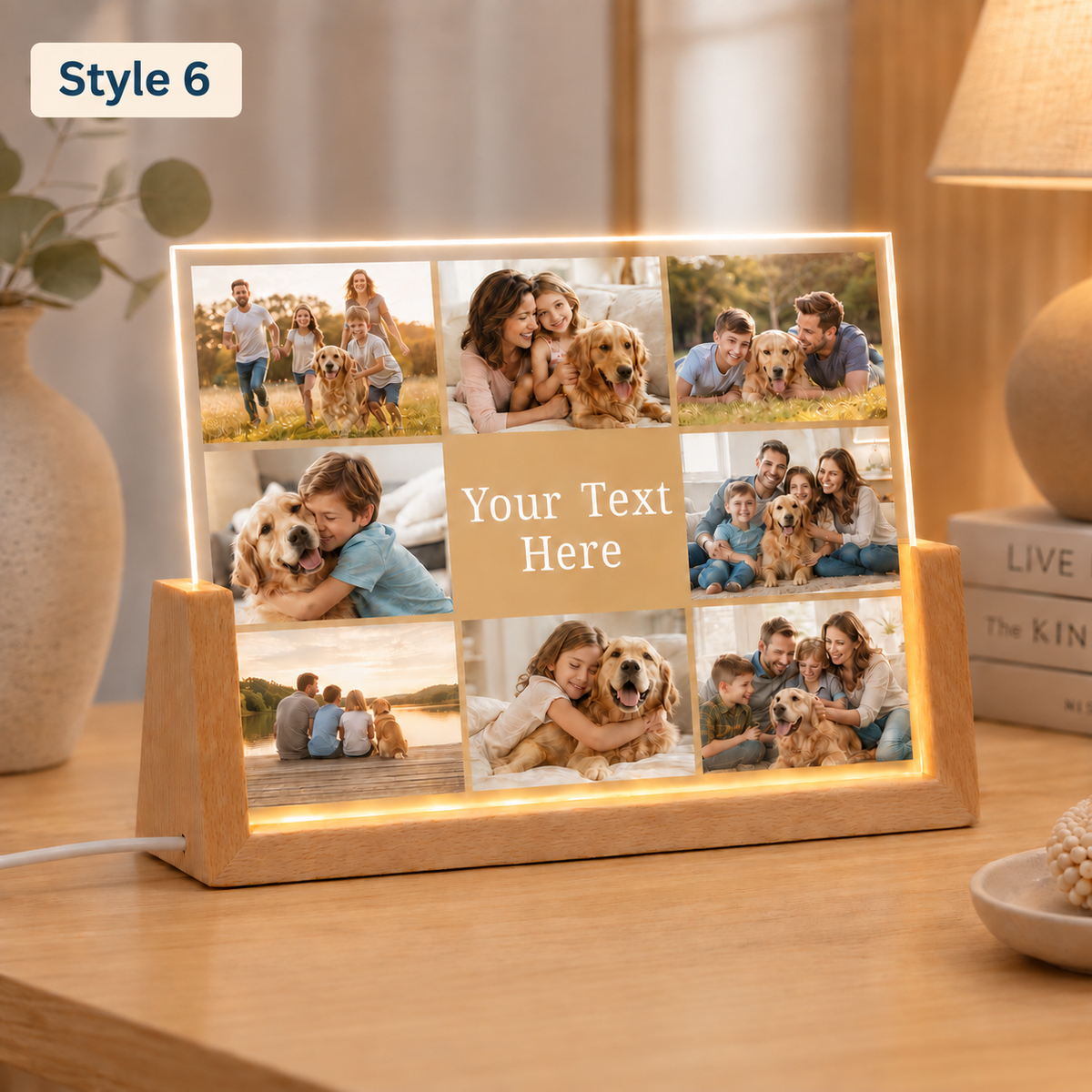 Custom Illuminated Desktop Photo Print, LED Light-Up Gift