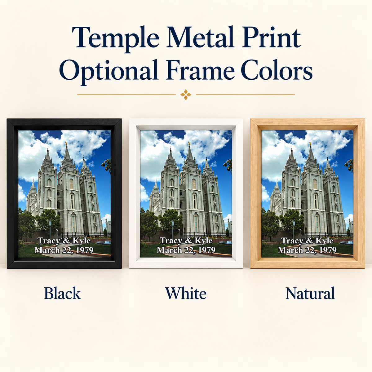Personalized LDS Temple Metal Print, Custom Temple Wall Art