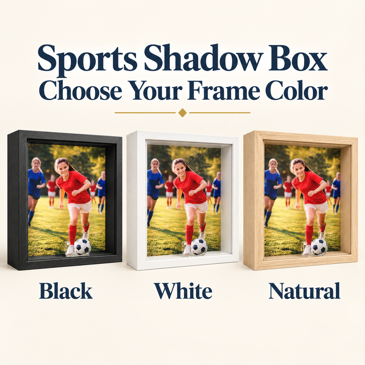 Custom Sports Shadow Box, Personalized Sports Photo Display