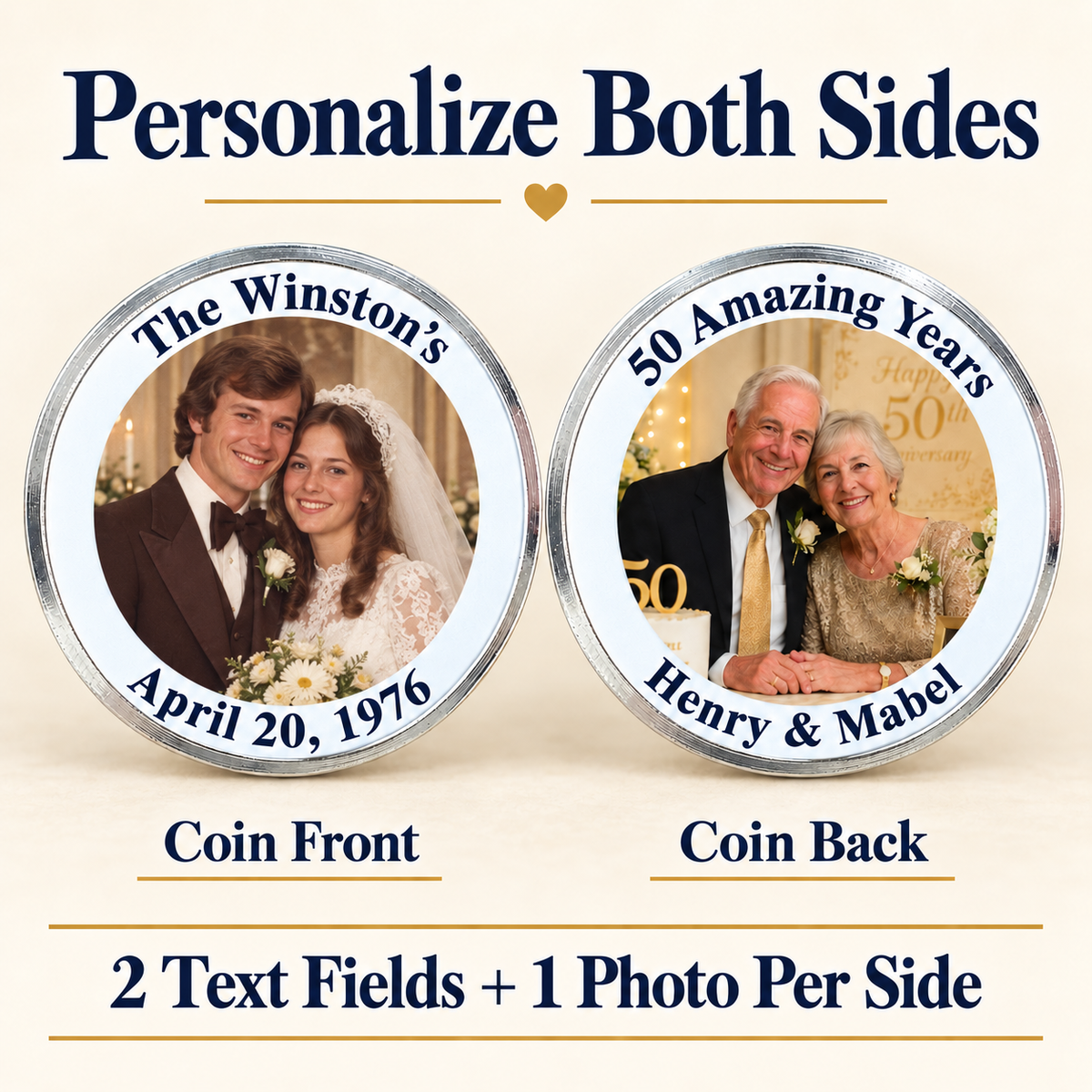 Personalized Photo Coin, Custom Commemorative Keepsake