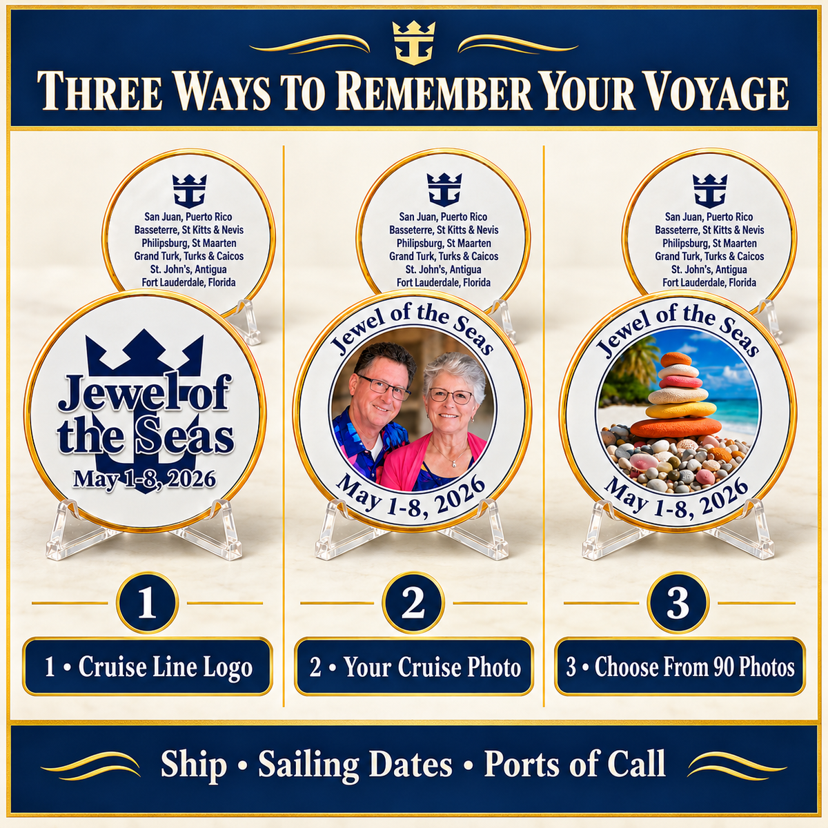 Personalized Cruise Coin, Custom Vacation Keepsake