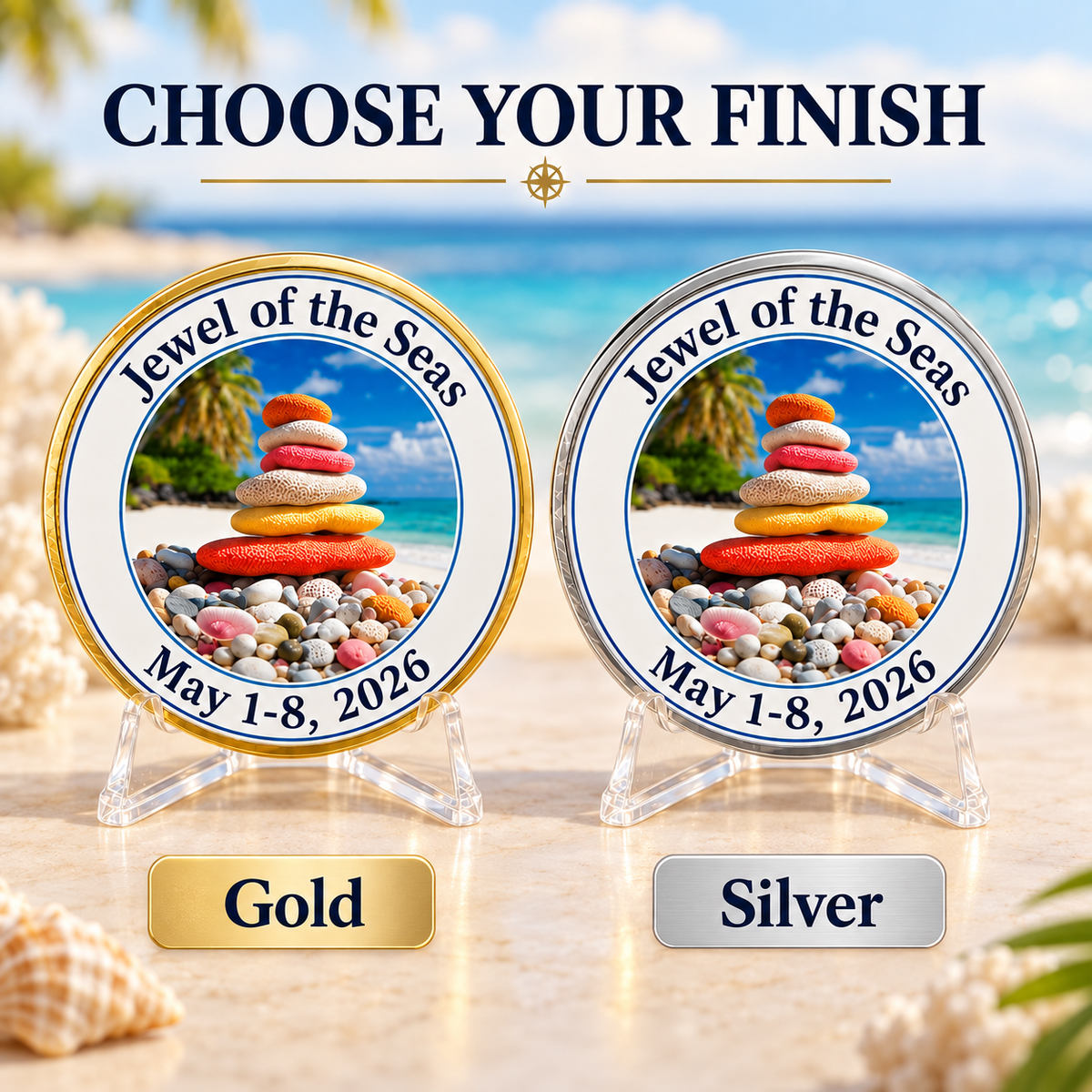 Personalized Cruise Coin, Custom Vacation Keepsake
