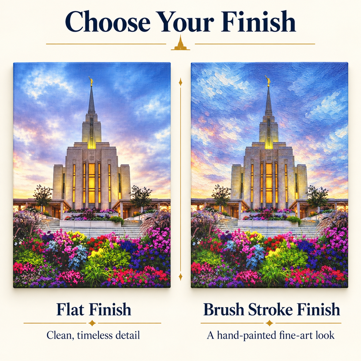Premium LDS Temple Canvas Print, Custom Temple Wall Art