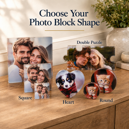 Custom Acrylic Photo Block, Personalized Desk Picture Gift