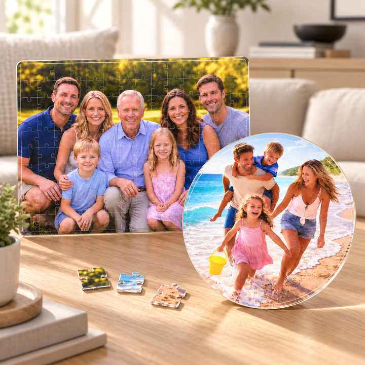 Personalized Acrylic Photo Puzzle, Custom Keepsake Gift