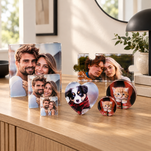 Custom Acrylic Photo Block, Personalized Desk Picture Gift