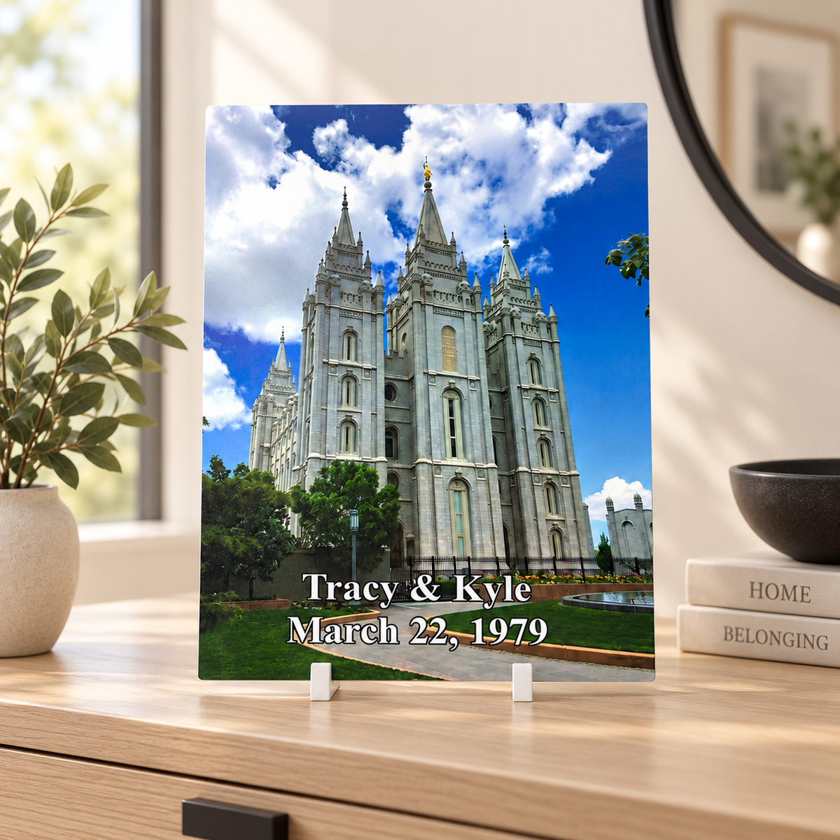 Personalized LDS Temple Metal Print, Custom Temple Wall Art