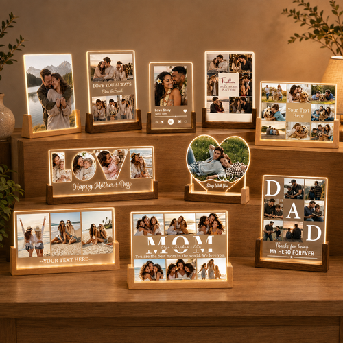 Custom Illuminated Desktop Photo Print, LED Light-Up Gift