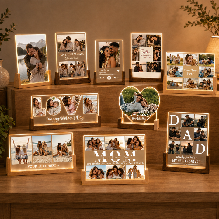 Custom Illuminated Desktop Photo Print, LED Light-Up Gift