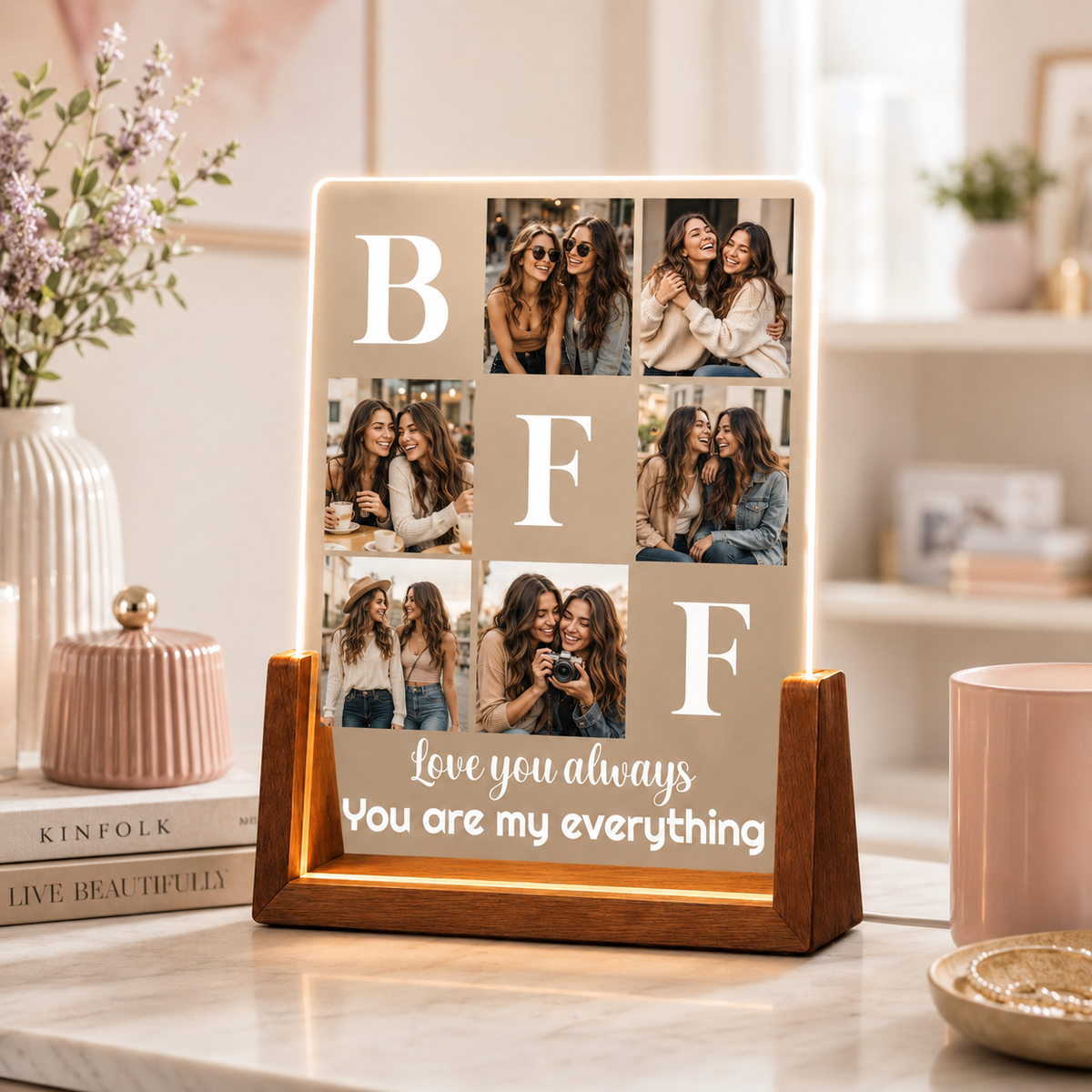 Custom Illuminated Desktop Photo Print, LED Light-Up Gift