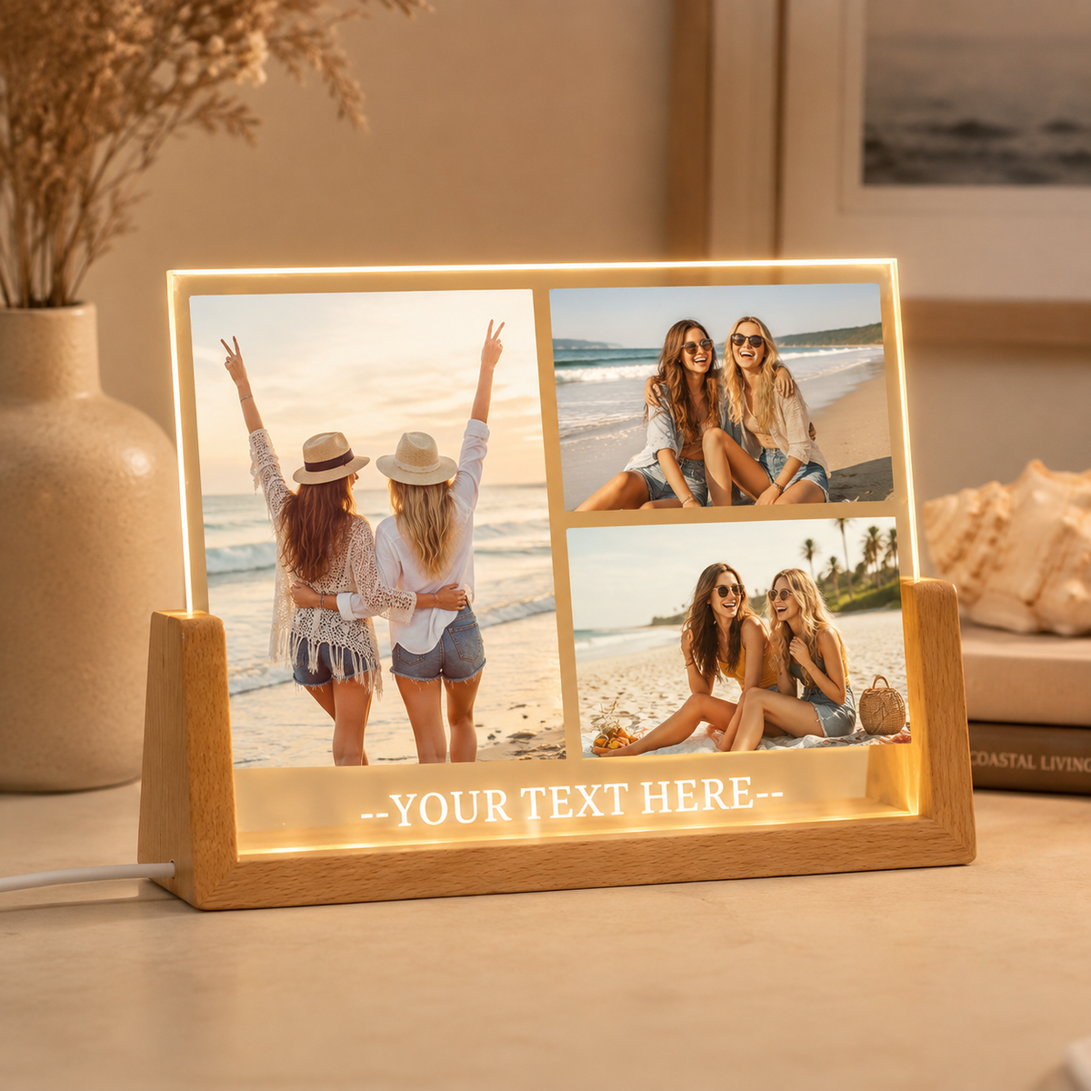 Custom Illuminated Desktop Photo Print, LED Light-Up Gift