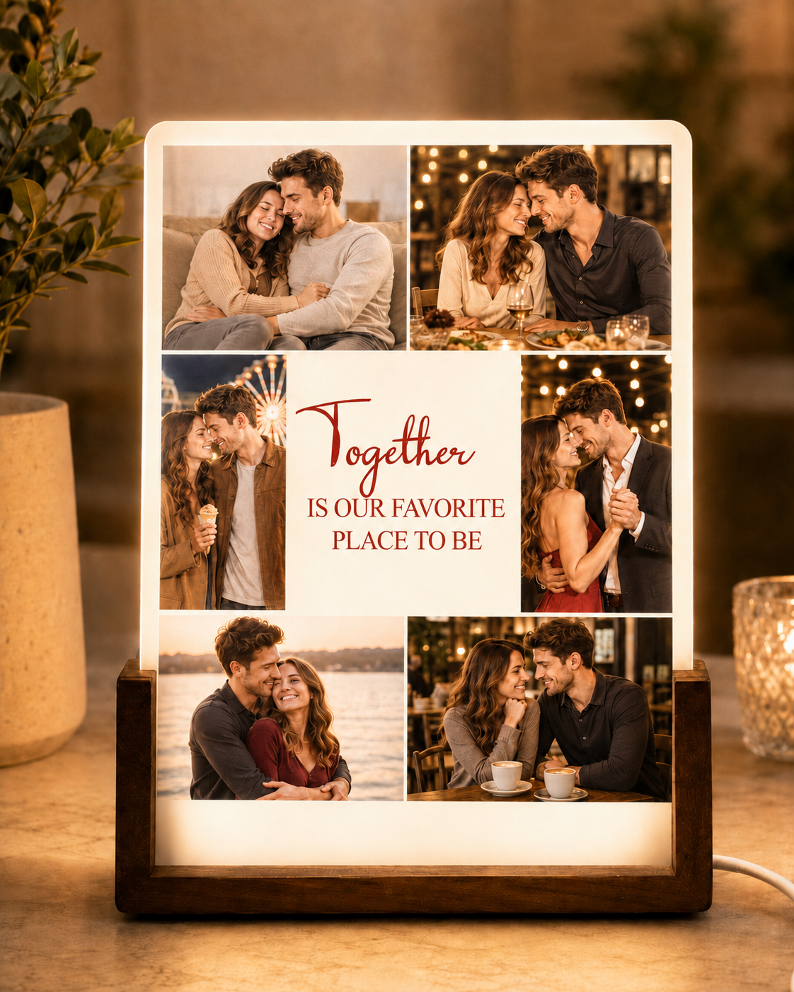 Custom Illuminated Desktop Photo Print, LED Light-Up Gift