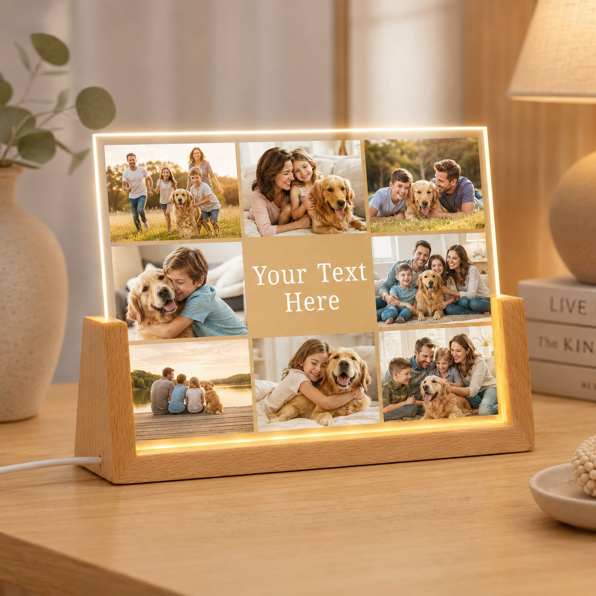 Custom Illuminated Desktop Photo Print, LED Light-Up Gift