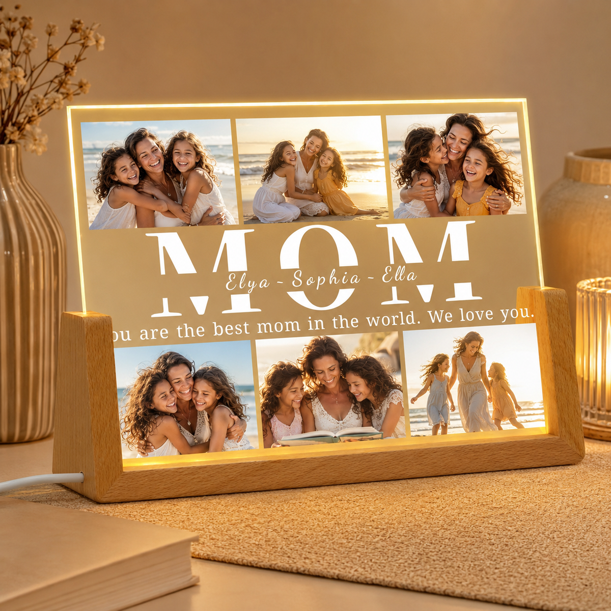 Custom Illuminated Desktop Photo Print, LED Light-Up Gift