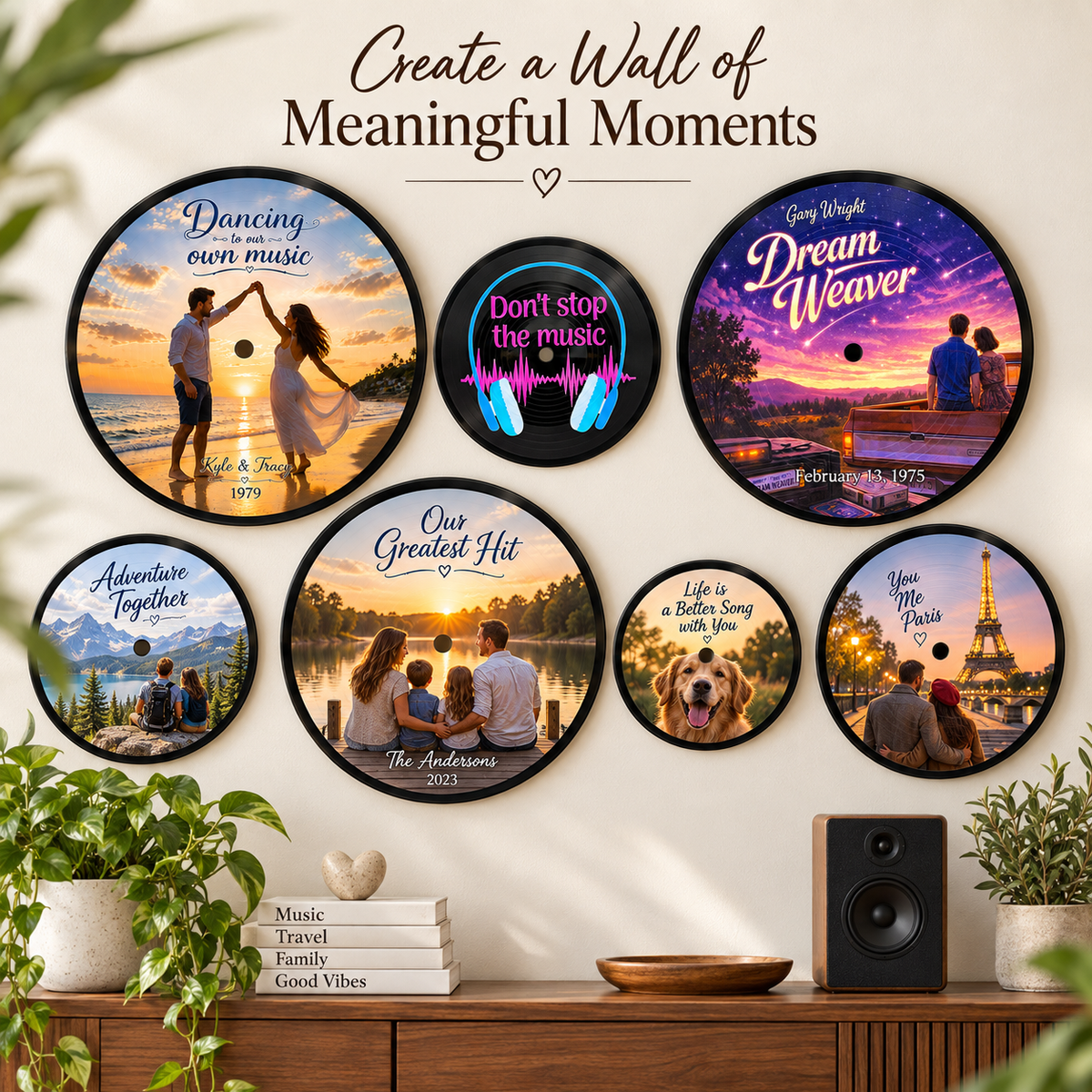 Personalized Vinyl Record Song Print, Custom Music Photo Gift