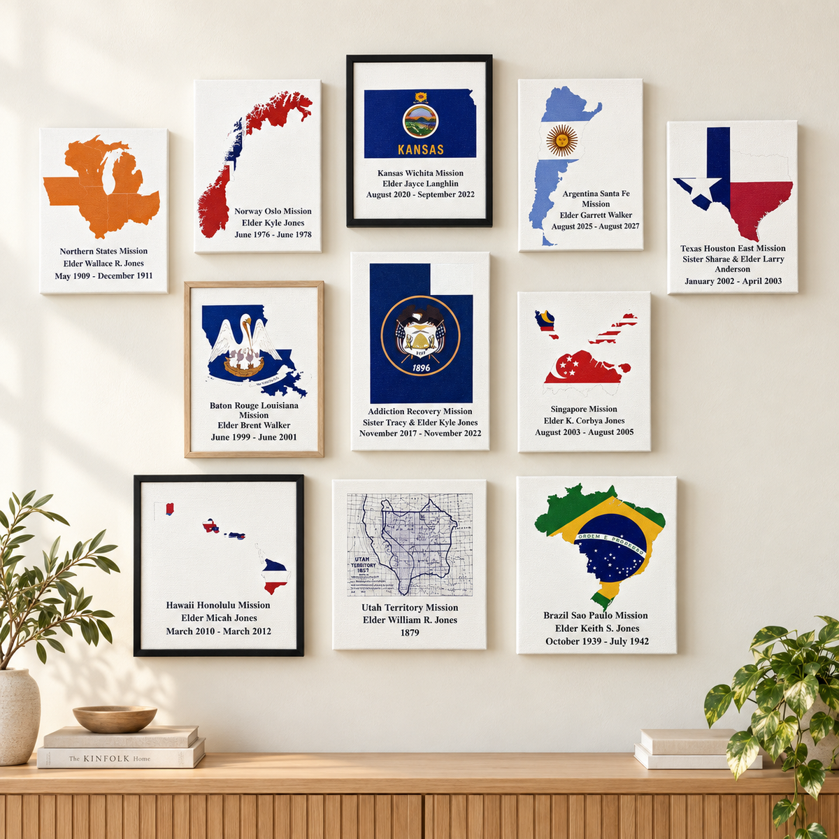 Missionary Canvas Flag Print, Custom Mission Keepsake