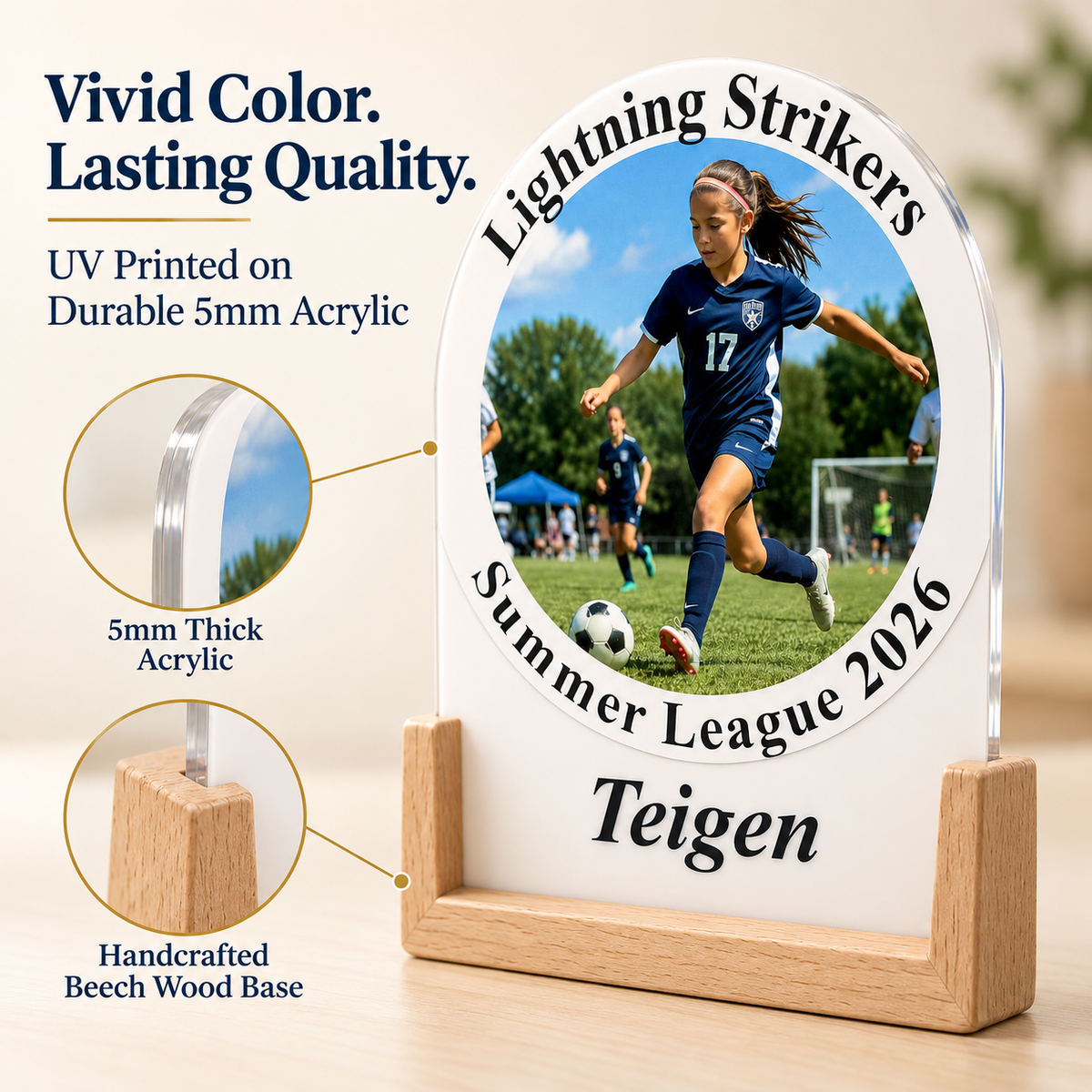 Personalized Sports Desktop Display, Custom Athlete Gift