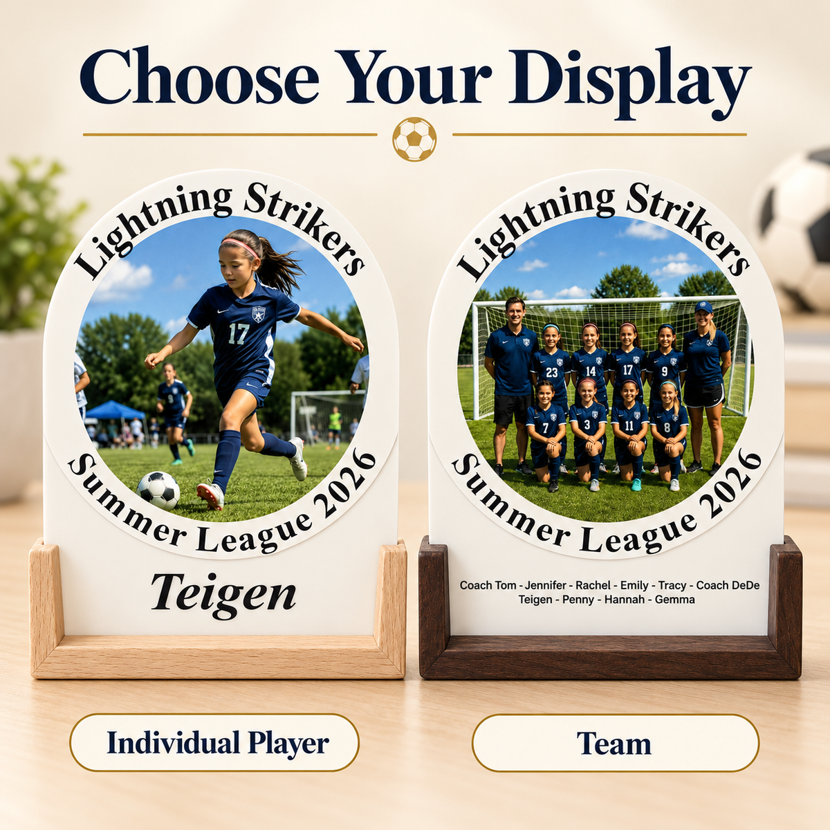 Personalized Sports Desktop Display, Custom Athlete Gift