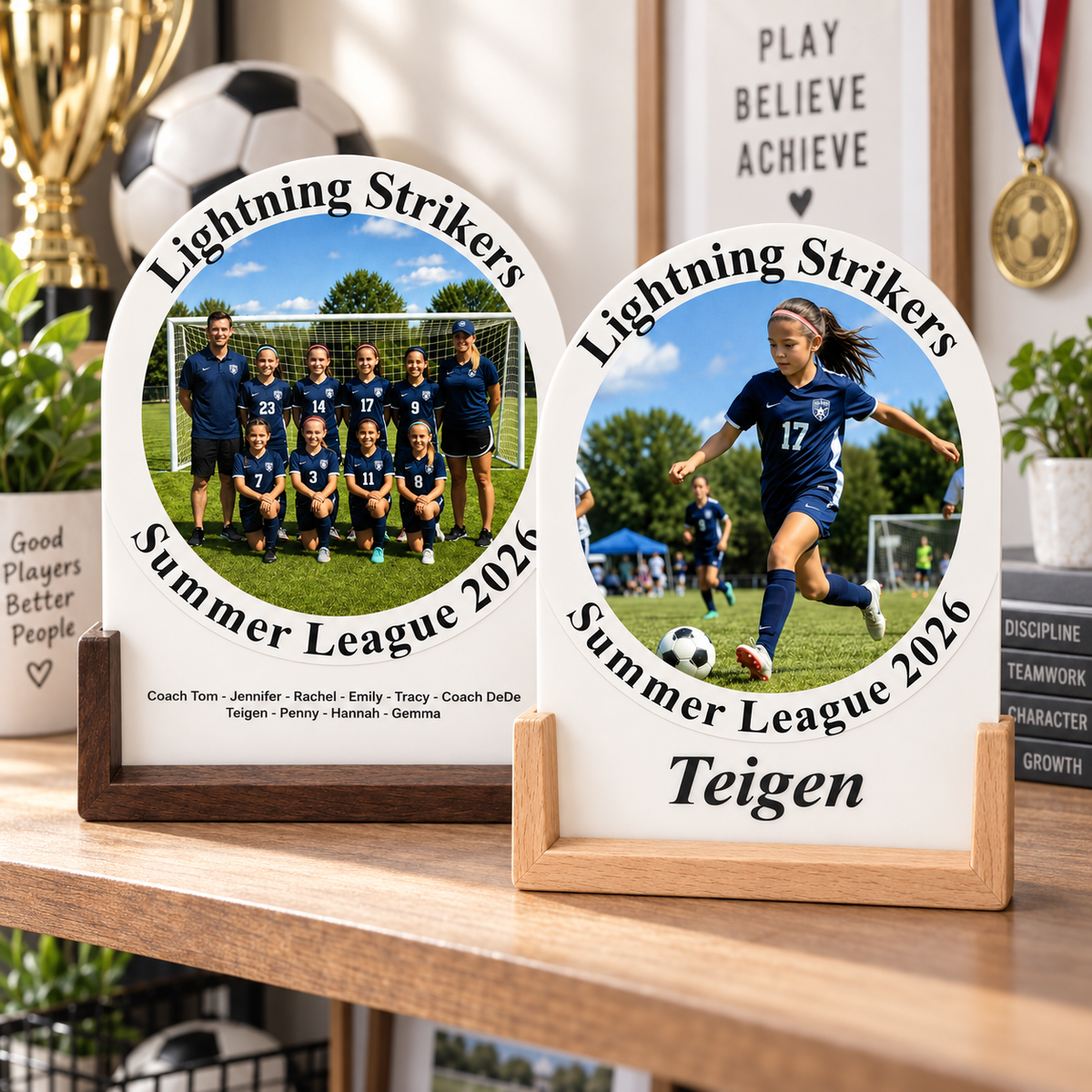 Personalized Sports Desktop Display, Custom Athlete Gift