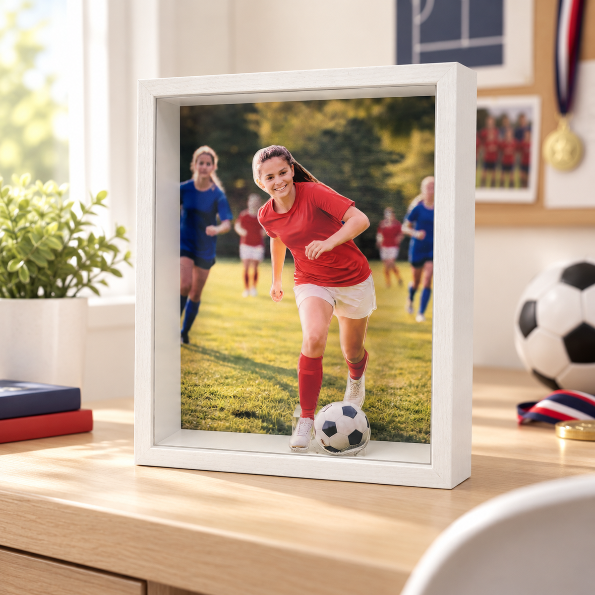 Custom Sports Shadow Box, Personalized Sports Photo Display