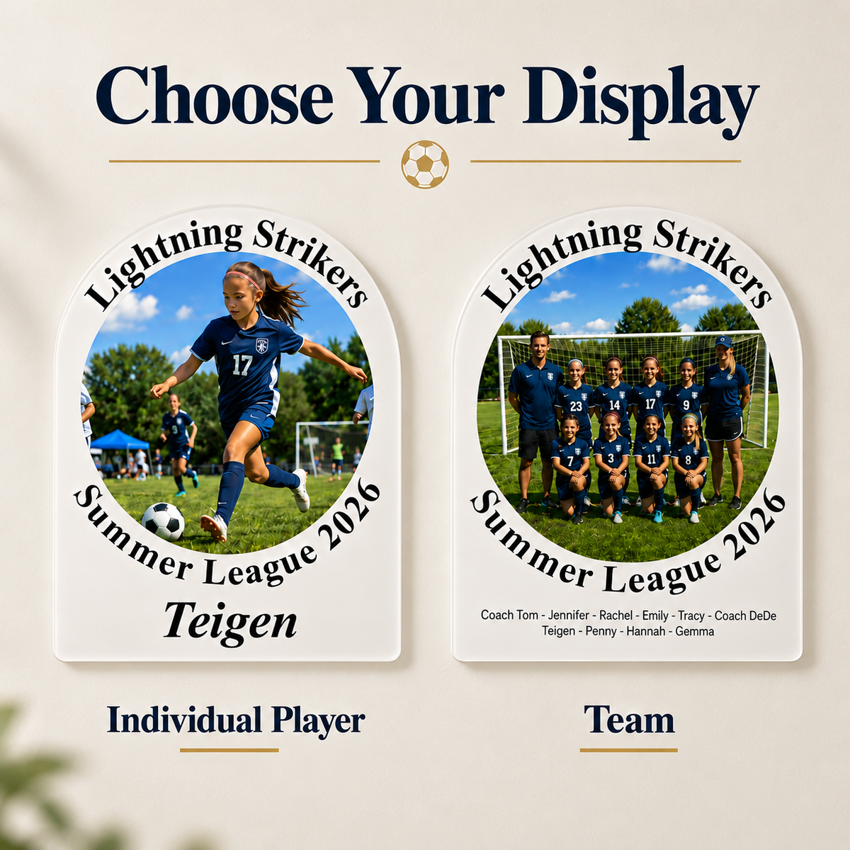 Personalized Sports Wall Display, Custom Team Photo Wall Art