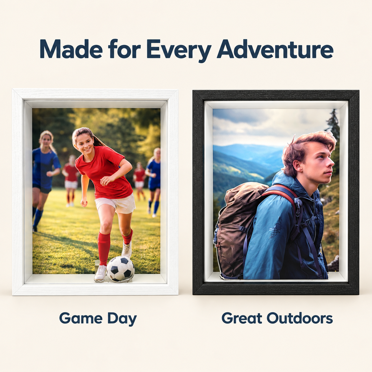 Custom Sports Shadow Box, Personalized Sports Photo Display