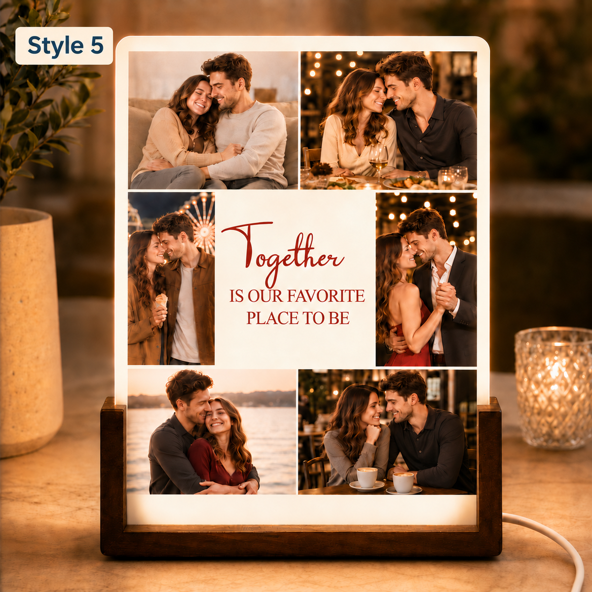 Custom Illuminated Desktop Photo Print, LED Light-Up Gift