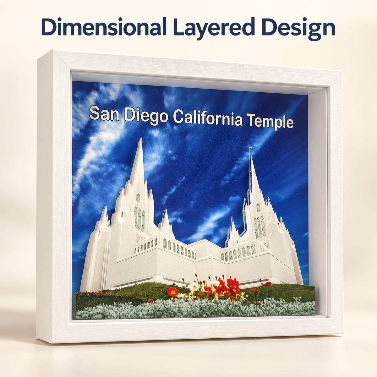 Personalized LDS Temple Shadow Box, Temple Wedding Keepsake