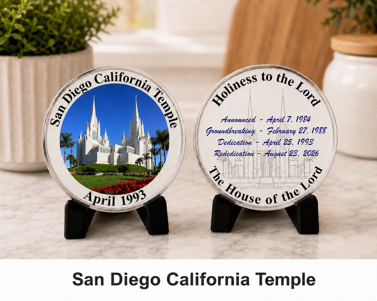 LDS Temple Commemorative Coin, Collectible Temple Gift