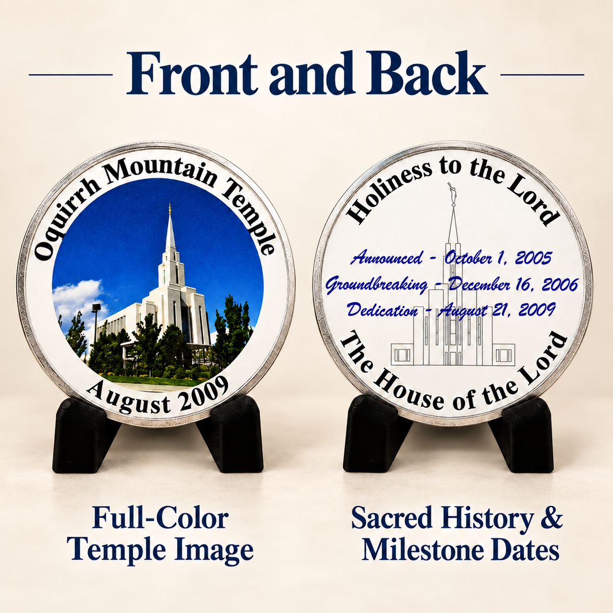 LDS Temple Commemorative Coin, Collectible Temple Gift