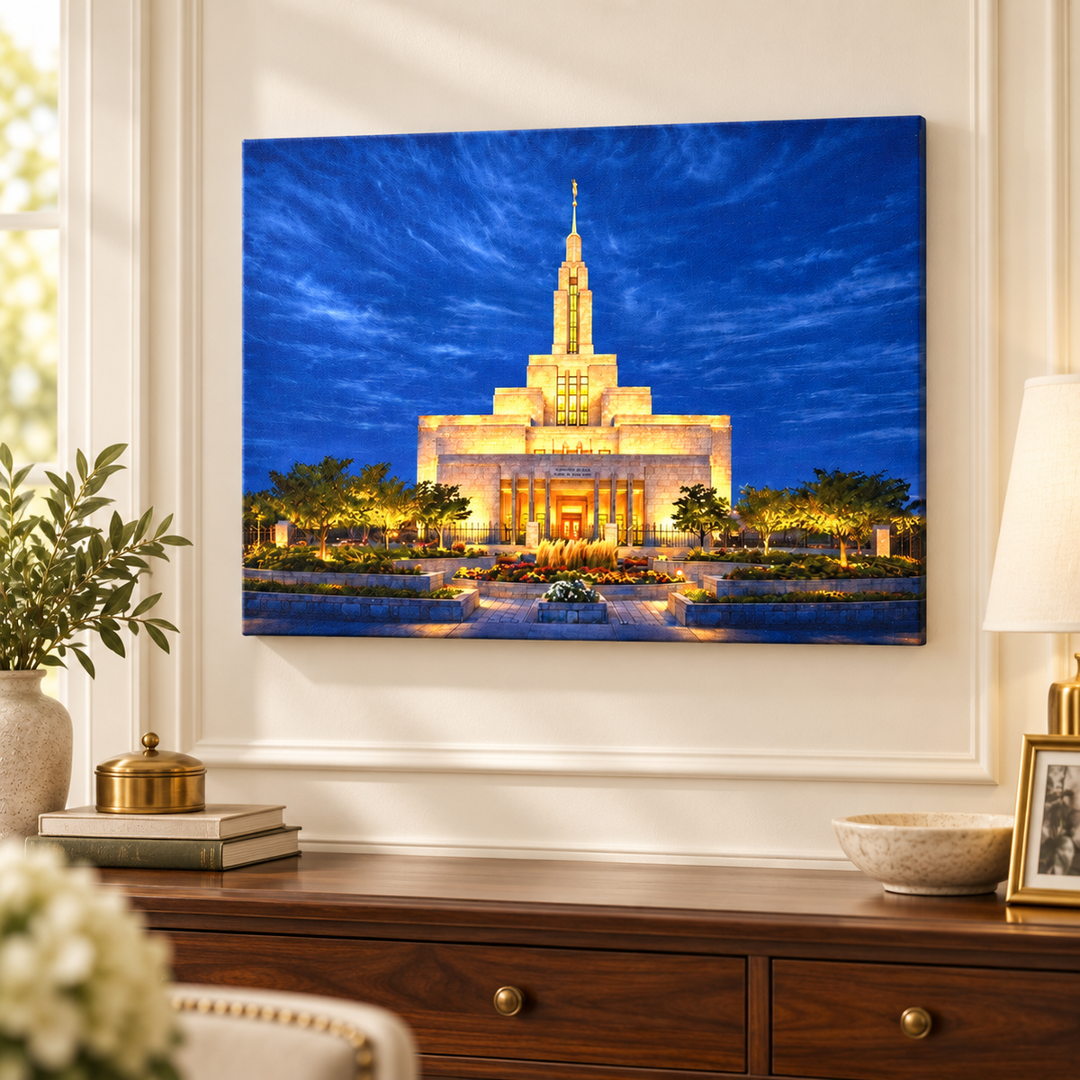 Premium LDS Temple Canvas Print, Custom Temple Wall Art