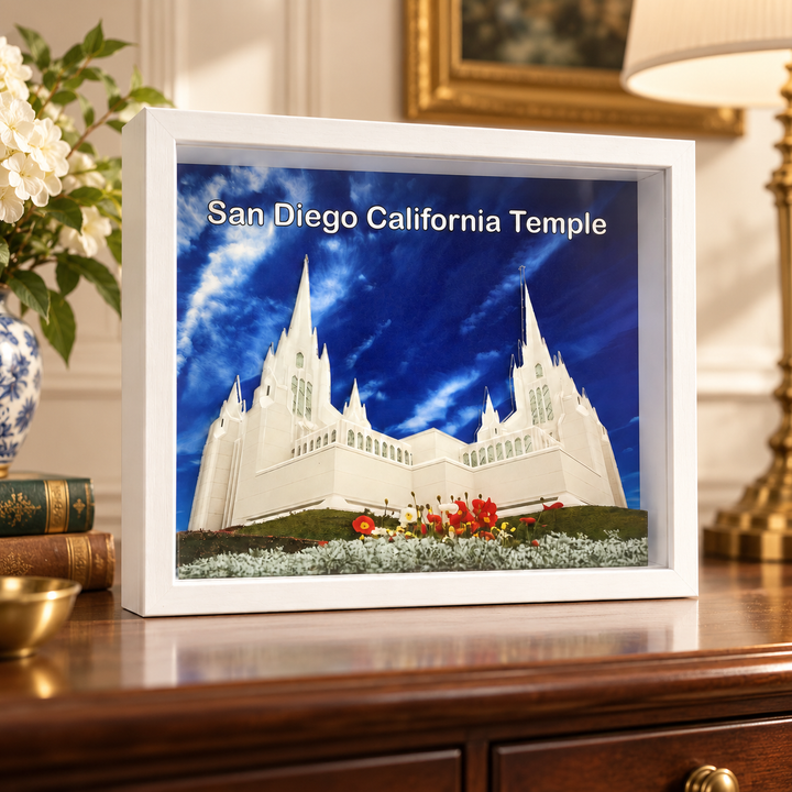 Personalized LDS Temple Shadow Box, Temple Wedding Keepsake