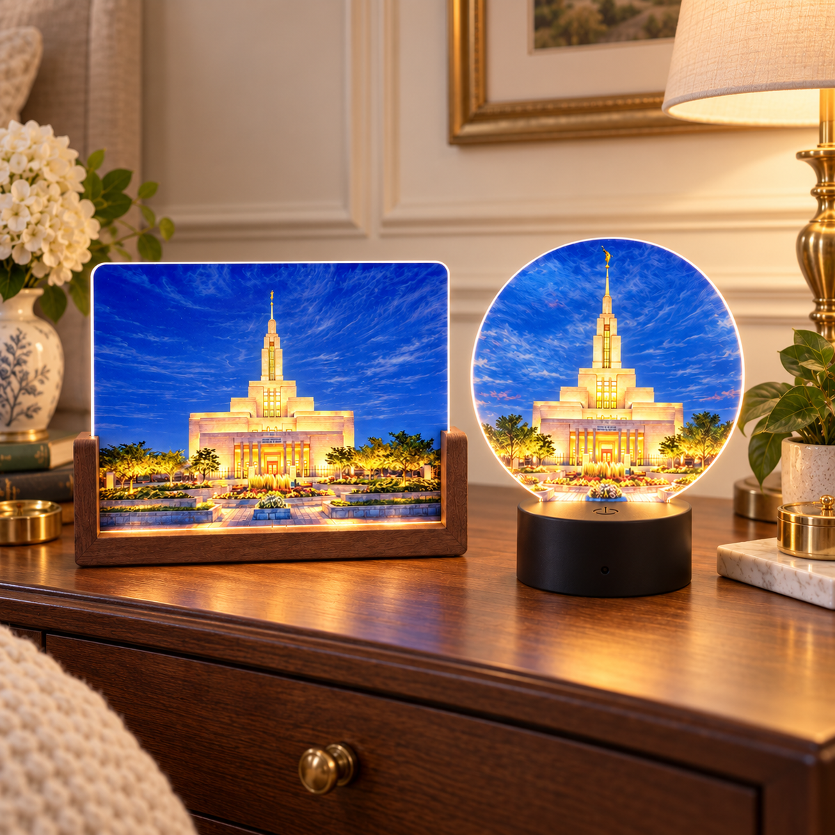 LDS Temple LED Desktop Display and Night Light, Personalized Gift