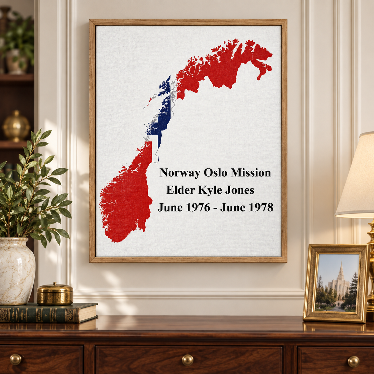 Missionary Canvas Flag Print, Custom Mission Keepsake