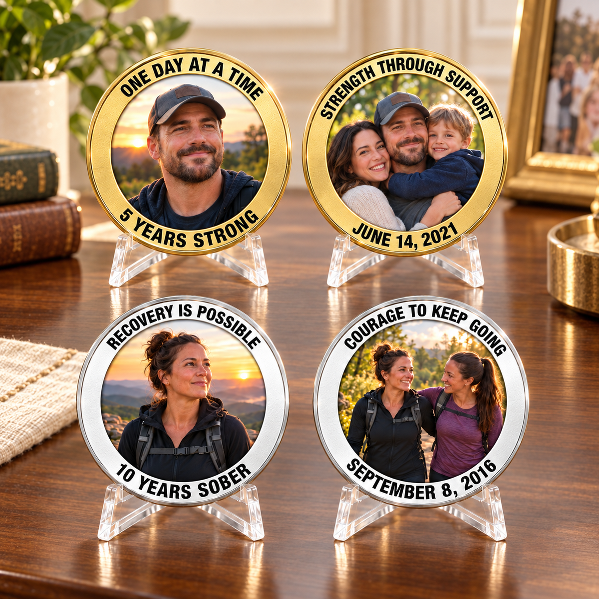 Custom Sobriety Coin, Personalized Recovery Milestone Gift